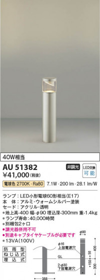 ���β��� Koizumi �������߾��� LED�����ǥ�饤�� AU51382