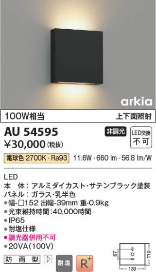 ���β��� Koizumi �������߾��� LED�ɱ����֥饱�å� AU54595