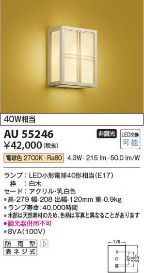 ���β��� Koizumi �������߾��� LED�ɱ����֥饱�å� AU55246