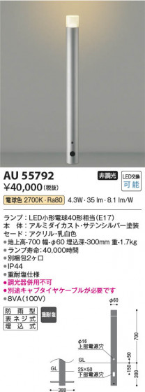 ���β��� Koizumi �������߾��� LED�����ǥ�饤�� AU55792