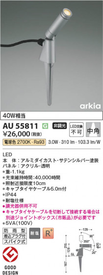 ���β��� Koizumi �������߾��� LED�������ƥꥢ���ѥ������ݥå� AU55811