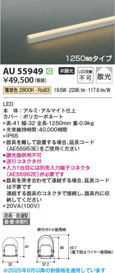 ���β��� Koizumi �������߾��� LED�ɱ��ɼ������ܾ��� AU55949