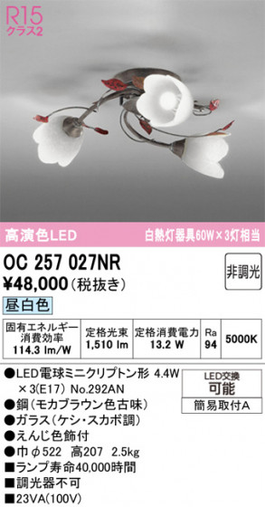 ODELIC �����ǥ�å� �����ǥꥢ OC257027NR �ᥤ��̿�