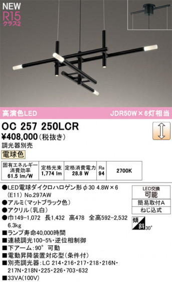 ODELIC �����ǥ�å� �����ǥꥢ OC257250LCR �ᥤ��̿�