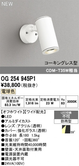 ODELIC �����ǥ�å� �������ƥꥢ�饤�� OG254945P1 �ᥤ��̿�