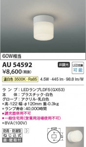 ���β��� Koizumi �������߾��� LED�ɱ��ɼ����֥饱�å� AU54592