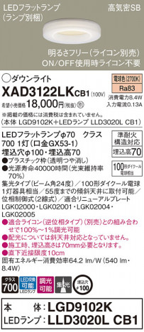 Panasonic 饤 XAD3122LKCB1 ᥤ̿