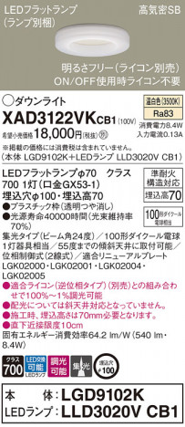 Panasonic 饤 XAD3122VKCB1 ᥤ̿