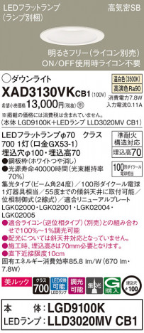 Panasonic 饤 XAD3130VKCB1 ᥤ̿