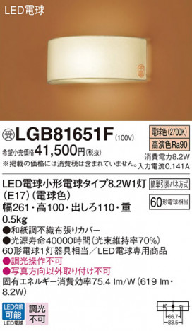 Panasonic ֥饱å LGB81651F ᥤ̿