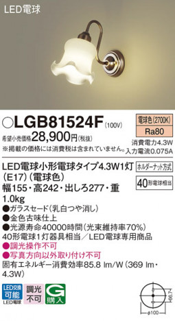 Panasonic ֥饱å LGB81524F ᥤ̿