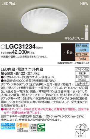Panasonic 󥰥饤 LGC31234 ᥤ̿