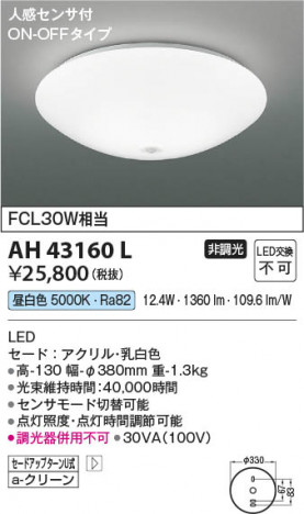 β | Koizumi ߾  AH43160L