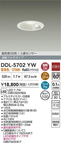 ʼ̿ | DAIKO ŵ LEDʹ󥵡ե饤 DDL-5702YW
