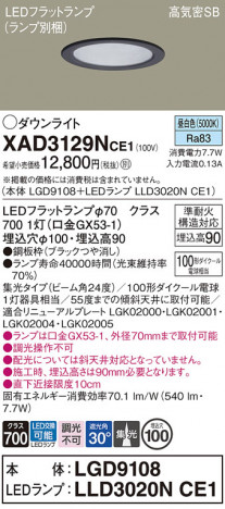 Panasonic 饤 XAD3129NCE1 ᥤ̿