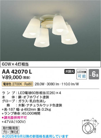 ���β��� Koizumi �������߾��� LED�����ǥꥢ AA42070L