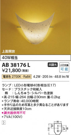 ���β��� Koizumi �������߾��� LED�����֥饱�å� AB38176L