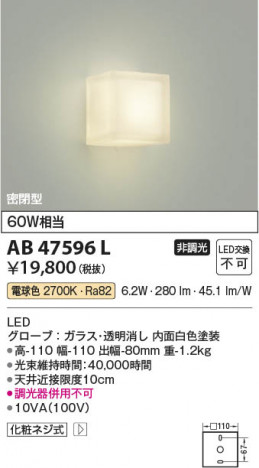 ���β��� Koizumi �������߾��� LED�֥饱�å� AB47596L