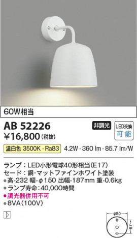 ���β��� Koizumi �������߾��� LED�֥饱�å� AB52226