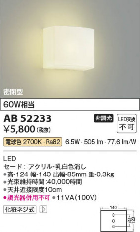 ���β��� Koizumi �������߾��� LED�֥饱�å� AB52233