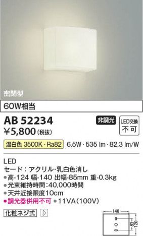 ���β��� Koizumi �������߾��� LED�֥饱�å� AB52234