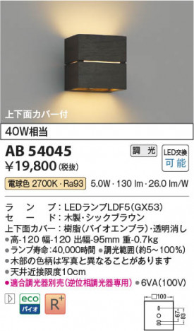 ���β��� Koizumi �������߾��� LED�֥饱�å� AB54045