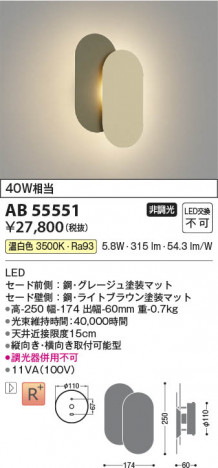 ���β��� Koizumi �������߾��� LED�֥饱�å� AB55551