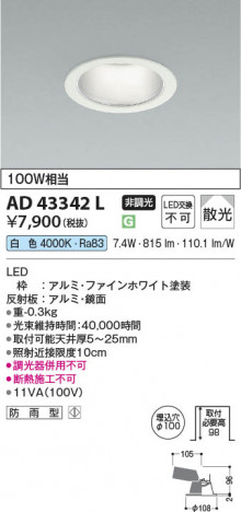 ���β��� Koizumi �������߾��� LED������饤�� AD43342L