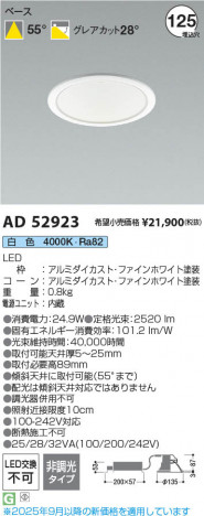 ���β��� Koizumi �������߾��� LED������饤�� AD52923