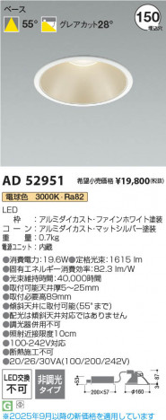 ���β��� Koizumi �������߾��� LED������饤�� AD52951