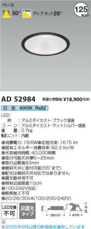 ���β��� Koizumi �������߾��� LED������饤�� AD52984