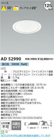 ���β��� Koizumi �������߾��� LED������饤�� AD52990