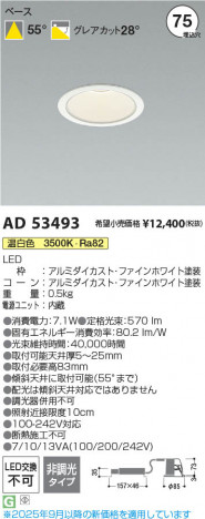 ���β��� Koizumi �������߾��� LED������饤�� AD53493
