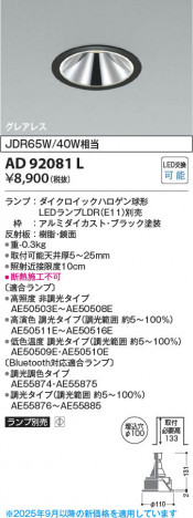 ���β��� Koizumi �������߾��� LED������饤�� AD92081L