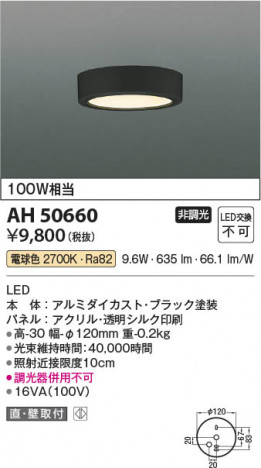 ���β��� Koizumi �������߾��� LED����������� AH50660