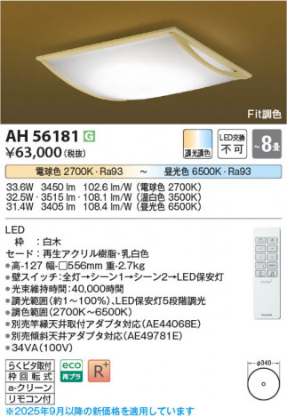 ���β��� Koizumi �������߾��� LED����������� AH56181