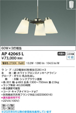 ���β��� Koizumi �������߾��� LED�ڥ����� AP42065L