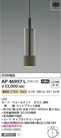 ���β��� Koizumi �������߾��� LED�ڥ����� AP46957L