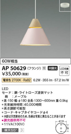 ���β��� Koizumi �������߾��� LED�ڥ����� AP50629