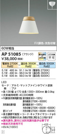 ���β��� Koizumi �������߾��� LED�ڥ����� AP51085