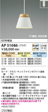 ���β��� Koizumi �������߾��� LED�ڥ����� AP51086