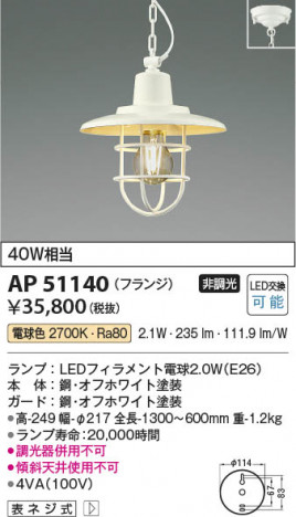 ���β��� Koizumi �������߾��� LED�ڥ����� AP51140