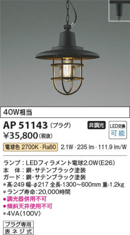 ���β��� Koizumi �������߾��� LED�ڥ����� AP51143