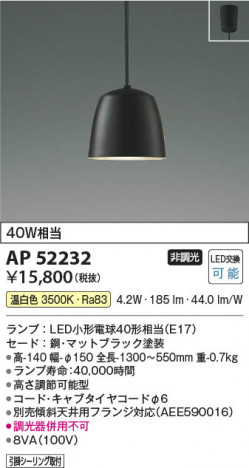 ���β��� Koizumi �������߾��� LED�ڥ����� AP52232