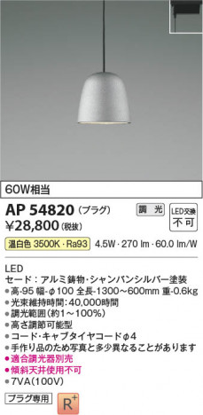���β��� Koizumi �������߾��� LED�ڥ����� AP54820