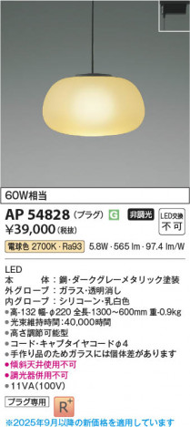 ���β��� Koizumi �������߾��� LED�ڥ����� AP54828