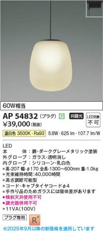 ���β��� Koizumi �������߾��� LED�ڥ����� AP54832