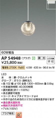 ���β��� Koizumi �������߾��� LED�ڥ����� AP54948