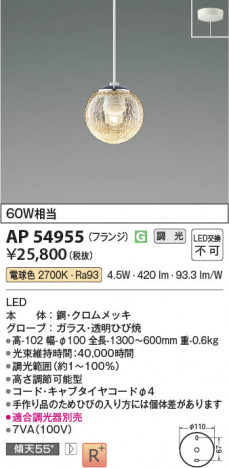 ���β��� Koizumi �������߾��� LED�ڥ����� AP54955