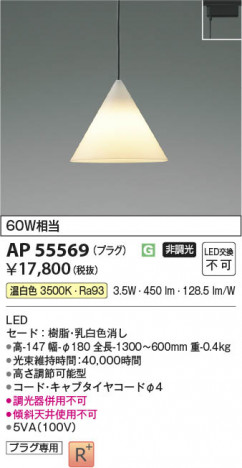 ���β��� Koizumi �������߾��� LED�ڥ����� AP55569